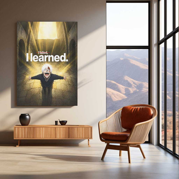 Anime Metal Poster | I Learned Gojo Metal Poster | Motivational Jujutsu Kaisen Wall Art | Premium Aluminum Print