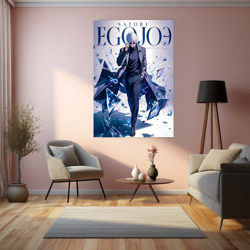 Anime Metal Poster | Satoru Gojo Infinity Metal Poster | Jujutsu Kaisen Anime Wall Art | Premium Aluminum Print – product