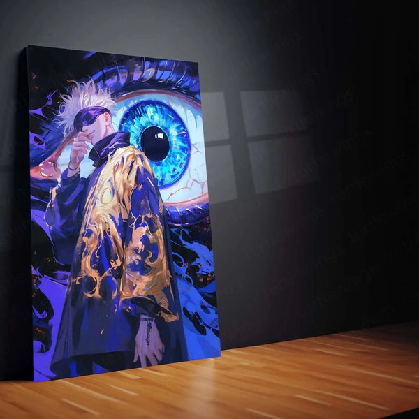 Satoru Gojo Metal Poster | Jujutsu Kaisen Anime Wall Art | Limitless & Six Eyes Decor - TURTLEWINGS 