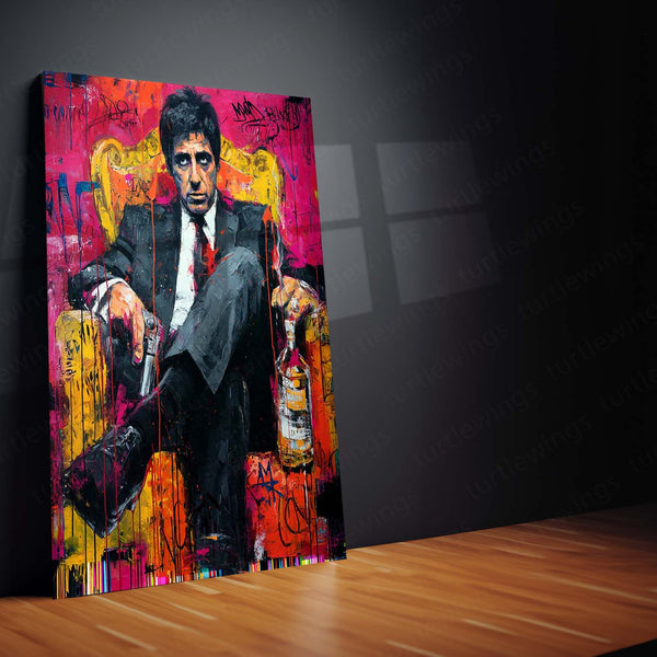 Scarface Art Metal Frame | Tony Montana Wall Poster - TURTLEWINGS 