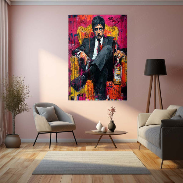 Scarface Art Metal Frame | Tony Montana Wall Poster - TURTLEWINGS 