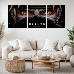 Anime Metal Poster Set of 3 | Naruto | Intense Eyes Dark Manga Triptych Wall Art – main product image