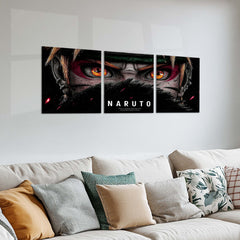 Anime Metal Poster Set of 3 | Naruto | Intense Eyes Dark Manga Triptych Wall Art – product image 2