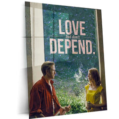 Quote Metal Poster | Sebastian Wilder & Mia Dolan - “LOVE, but don’t DEPEND.” Quote Metal Frame Wall Art | La La Land Inspired Couple Aesthetic Poster - TURTLEWINGS 