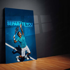 Quote Metal Poster | Roger Federer – Separate Yourself Metal Frame Elite Consistency, Discipline & Long-Term Excellence Quote Wall Art | Champion Mindset Tennis Metal Poster