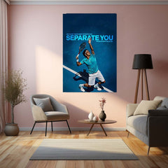 Quote Metal Poster | Roger Federer – Separate Yourself Metal Frame Elite Consistency, Discipline & Long-Term Excellence Quote Wall Art | Champion Mindset Tennis Metal Poster