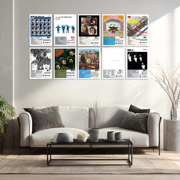 The Beatles Complete Collection | Set of 10 | Set of 8 | Set of 4 | Album Posters Metal Frames British Invasion. Timeless Classics. Music That Changed the World. - TURTLEWINGS 
