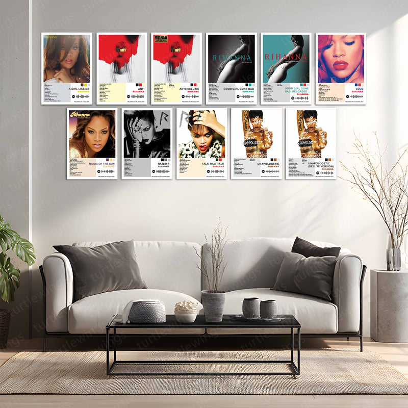 Rihanna – Complete Album Collection | Set of 11 | Set of 8 | Set of 4 | Premium Metal Poster Set
