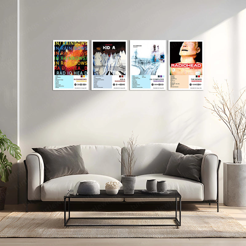 Radiohead Complete Collection | Set of 11 | Set of 8 | Set of 4 | Album Posters Metal Frames Alternative Evolution. Experimental Sound. Modern Art in Music. - TURTLEWINGS 