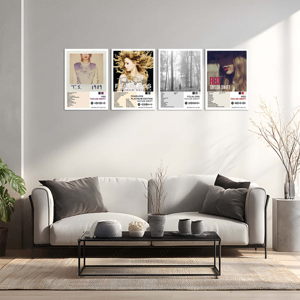 Taylor Swift – Complete Album Collection | Set of 11 | Set of 8 | Set of 4 | Premium Metal Poster Set
