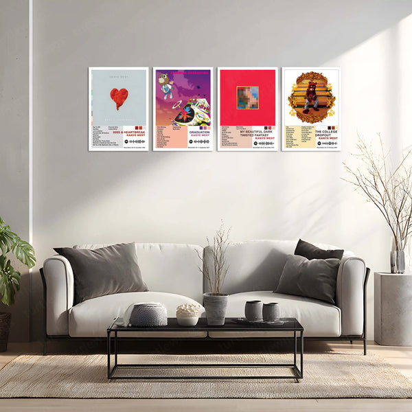 Kanye West Complete Collection | Set of 11 | Set of 8 | Set of 4 | Album Posters Metal Frames Visionary Sound. Cultural Impact. Iconic Album Art Legacy. - TURTLEWINGS 