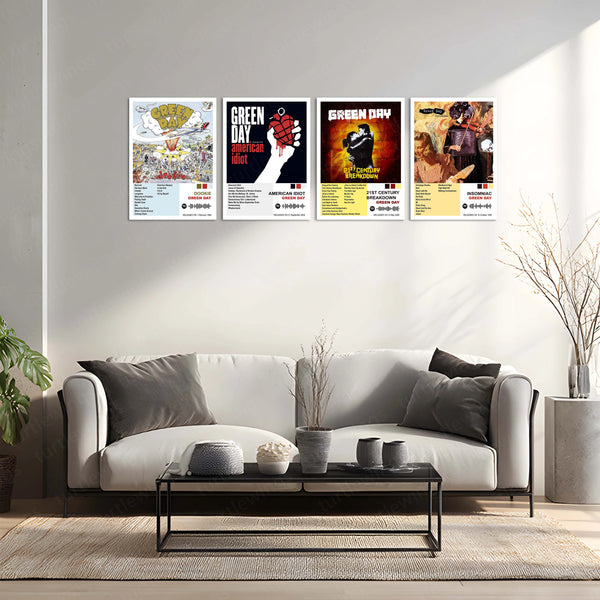 Green Day – Complete Album Collection | Set of 11 | Set of 8 | Set of 4 | Premium Metal Poster - TURTLEWINGS 