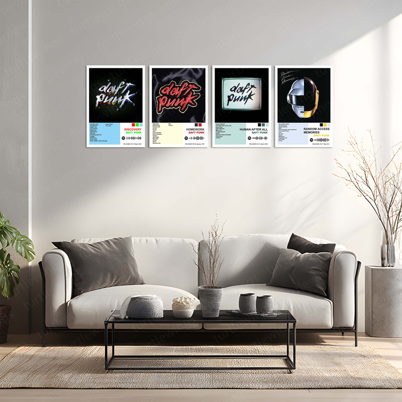 Daft Punk – Complete Album Collection | Set of 11 | Set of 8 | Set of 4 | Premium Metal Poster Set