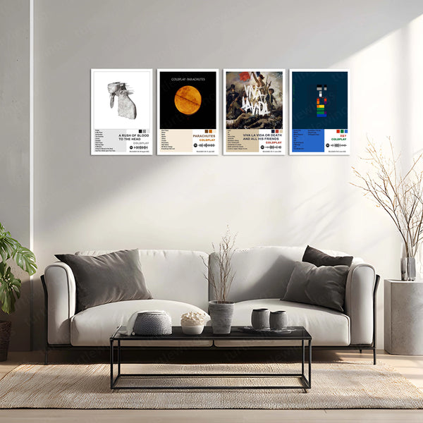 Coldplay Complete Collection | Set of 11 | Set of 8 | Set of 4 | Album Posters Metal Frames Emotional Anthems. Stadium Magic. Timeless Wall Aesthetic. - TURTLEWINGS 