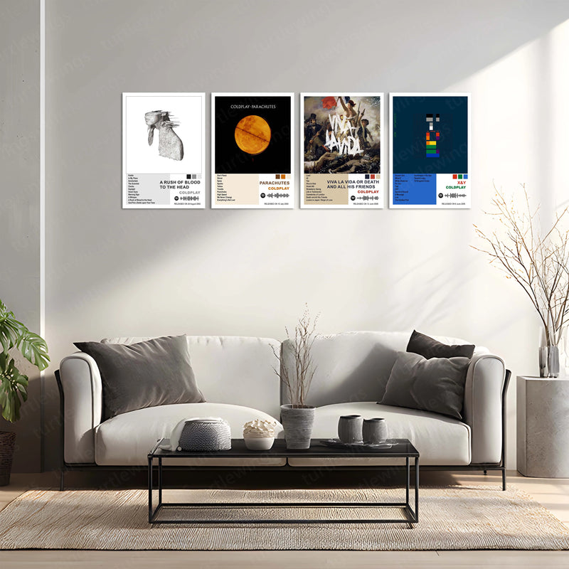 Coldplay Complete Collection | Set of 11 | Set of 8 | Set of 4 | Album Posters Metal Frames Emotional Anthems. Stadium Magic. Timeless Wall Aesthetic. - TURTLEWINGS 