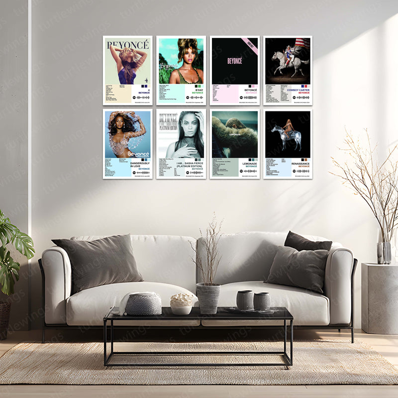 Beyoncé – Complete Album Collection | Set of 11 | Set of 8 | Set of 4 | Premium Metal Poster Set
