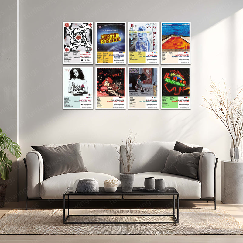 Red Hot Chili Peppers – Complete Album Collection | Set of 11 | Set of 8 | Set of 4 | Premium Metal Poster - TURTLEWINGS 