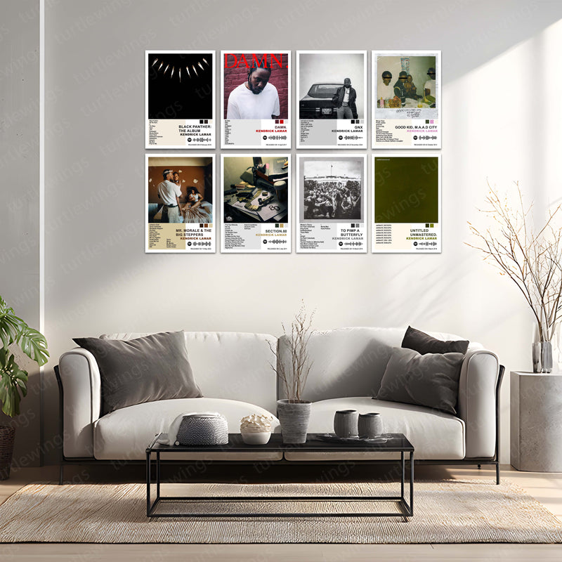 Kendrick Lamar – Complete Album Collection | Set of 11 | Set of 8 | Set of 4 | Premium Metal Poster Set