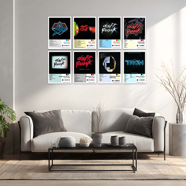 Daft Punk – Complete Album Collection | Set of 11 | Set of 8 | Set of 4 | Premium Metal Poster Set