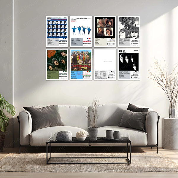 The Beatles Complete Collection | Set of 10 | Set of 8 | Set of 4 | Album Posters Metal Frames British Invasion. Timeless Classics. Music That Changed the World. - TURTLEWINGS 