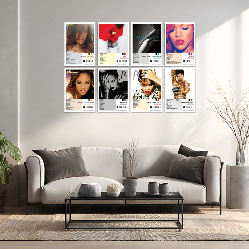 Rihanna – Complete Album Collection | Set of 11 | Set of 8 | Set of 4 | Premium Metal Poster Set