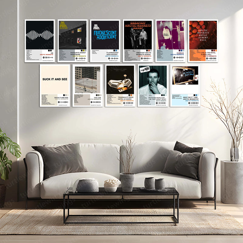 Arctic Monkeys Complete Collection | Set of 11 | Set of 8 | Set of 4 | Album Posters Metal Frames Indie Rock Evolution. Iconic Albums. Timeless Wall Aesthetic. - TURTLEWINGS 
