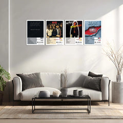 AC/DC Complete Album Collection | Set of 10 | Set of 8 | Set of 4 | Metal Frame Posters High Voltage. Pure Rock Energy. Legendary Wall Statement. - TURTLEWINGS 
