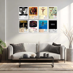 Nirvana Complete Collection | Set of 11 | Set of 4 | Set of 8| Album Posters Metal Frames Grunge Legacy. Iconic Albums. Timeless Wall Statement. - TURTLEWINGS 