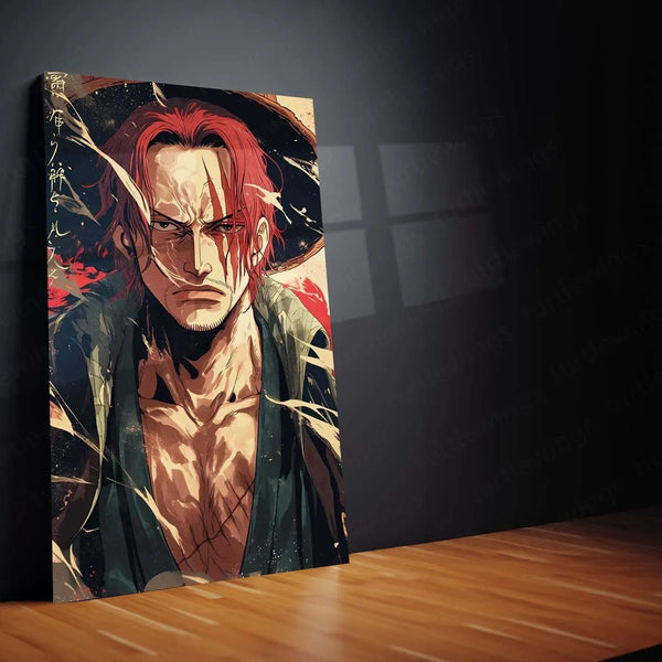 Shanks One Piece Japanese Metal Poster | Yonko Red-Haired Pirate Wall Art 3 - TURTLEWINGS 