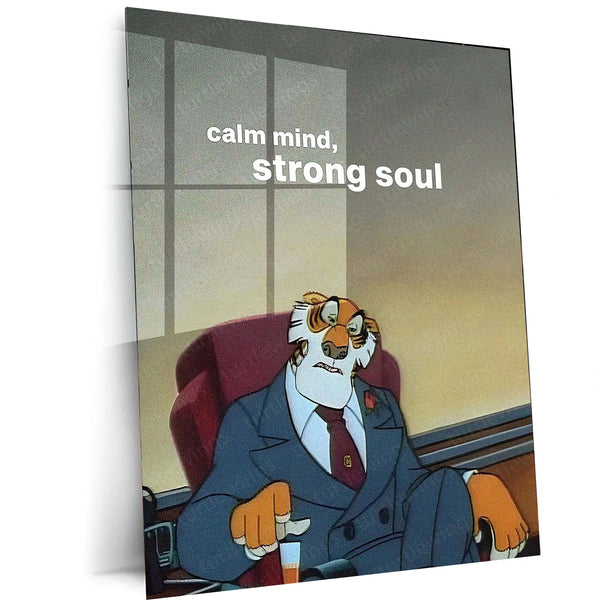 Quote Metal Poster | The Jungle Book Shere Khan – “Calm mind, strong soul” Quote Metal Frame Wall Art - TURTLEWINGS 