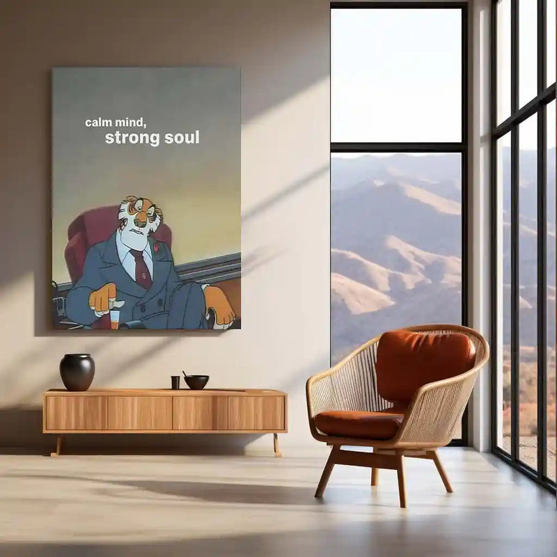 Quote Metal Poster | The Jungle Book Shere Khan – “Calm mind, strong soul” Quote Metal Frame Wall Art - TURTLEWINGS 