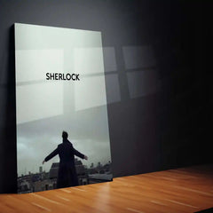 Movies & Series Metal Poster | Sherlock Metal Poster | Minimal Rooftop Scene Wall Art | Sherlock Holmes Series Frame | Detective Aesthetic Decor - TURTLEWINGS 