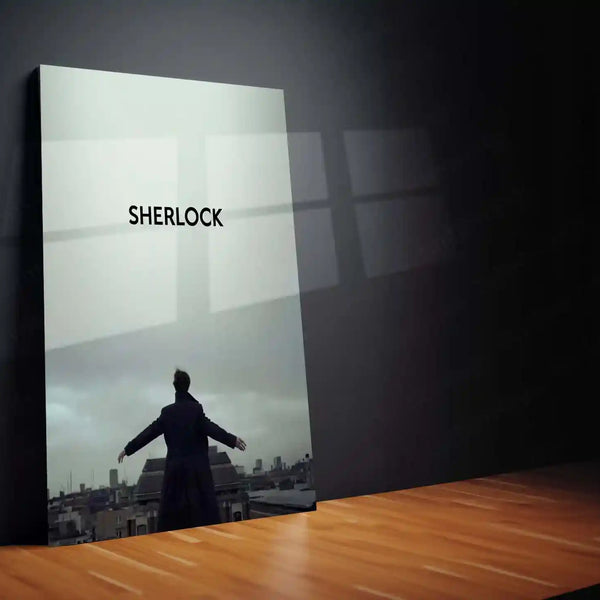 Movies & Series Metal Poster | Sherlock Metal Poster | Minimal Rooftop Scene Wall Art | Sherlock Holmes Series Frame | Detective Aesthetic Decor - TURTLEWINGS 
