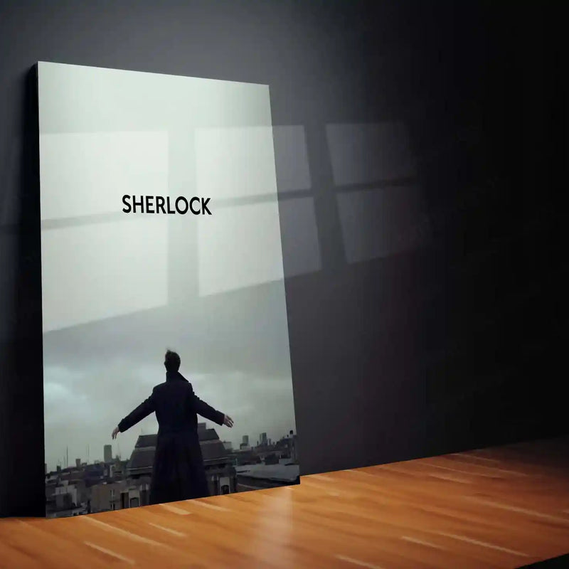Movies & Series Metal Poster | Sherlock Metal Poster | Minimal Rooftop Scene Wall Art | Sherlock Holmes Series Frame | Detective Aesthetic Decor - TURTLEWINGS 