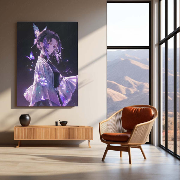 Shinobu Kocho Demon Slayer Metal Frame | Anime Wall Art - TURTLEWINGS 