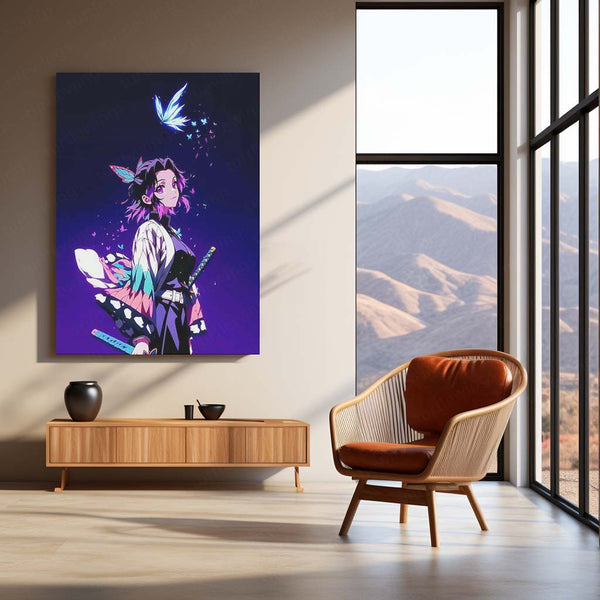 Shinobu Kocho – Dance of the Butterflies Metal Poster | Demon Slayer Wall Frame