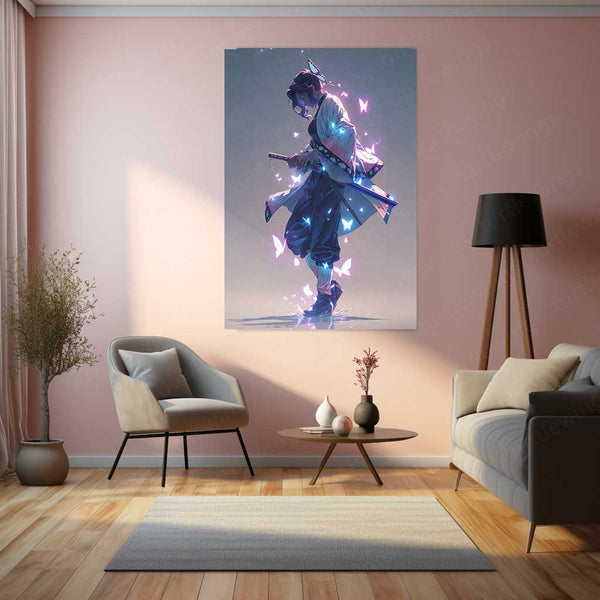 Shinobu Kocho – Dance of the Butterflies Metal Poster | Demon Slayer Wall Frame 01