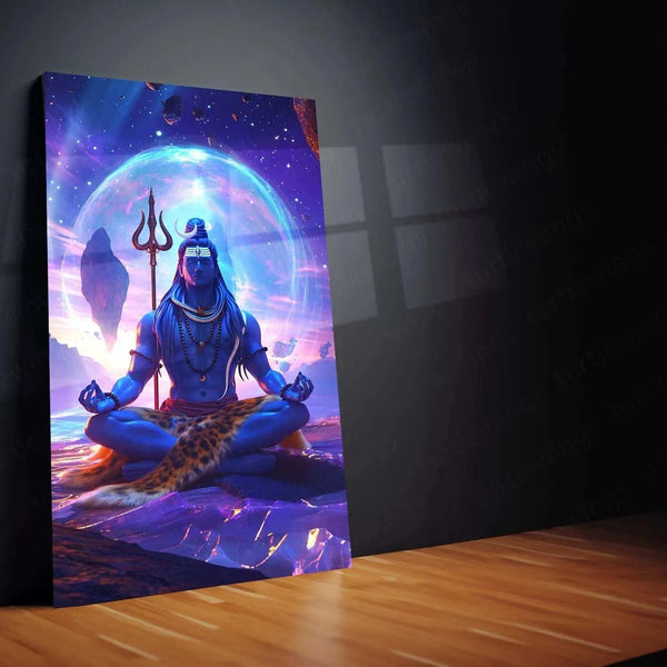 Lord Shiva Metal Poster – Divine Lord of Destruction | Spiritual Hindu Wall Art | Mahadev Decor - TURTLEWINGS 