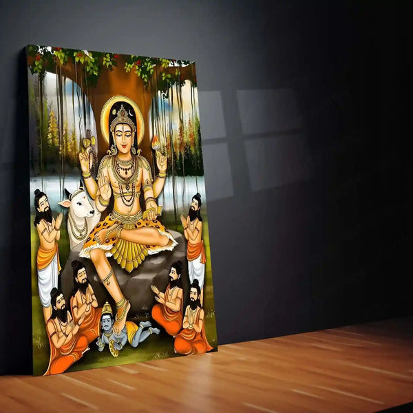 Lord Dakshinamurthy | Spiritual Metal Poster | Spiritual Wall Art by TurtleWings - TURTLEWINGS 