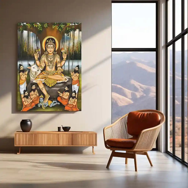 Lord Dakshinamurthy | Spiritual Metal Poster | Spiritual Wall Art by TurtleWings - TURTLEWINGS 