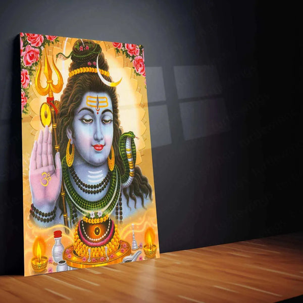 Lord Shiva Metal Poster – Divine Mahadev Wall Art | Hindu Spiritual Decor 2 - TURTLEWINGS 