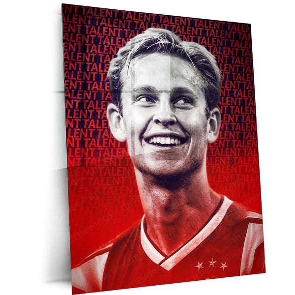 Frenkie de Jong Ajax Metal Frame – TALENT Background Poster | Dutch Midfield Wall Art - TURTLEWINGS 