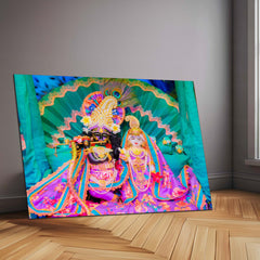 Shri Ji Shringaar – Radha Keli Kunj Spiritual Metal Frame | Divine Wall Art 04 - TURTLEWINGS 