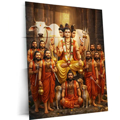 Spiritual Metal Poster | Shri Navnath | Divine Nath Tradition Spiritual Wall Art |Guru Parampara Metal Poster 01 - TURTLEWINGS 