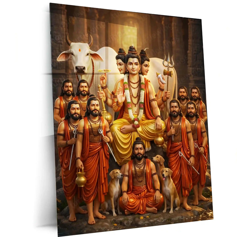 Spiritual Metal Poster | Shri Navnath | Divine Nath Tradition Spiritual Wall Art |Guru Parampara Metal Poster 01 - TURTLEWINGS 