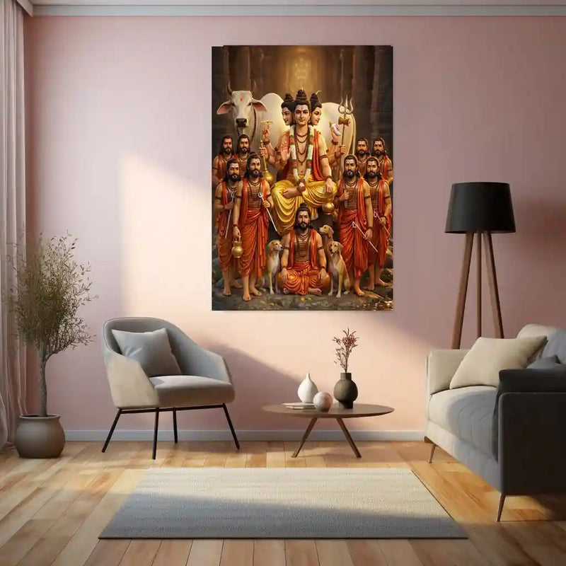 Spiritual Metal Poster | Shri Navnath | Divine Nath Tradition Spiritual Wall Art |Guru Parampara Metal Poster 01 - TURTLEWINGS 