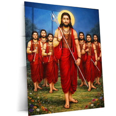 Spiritual Metal Poster | Shri Navnath Darshan | Divine Guru Spiritual Wall Art | Nath Sampradaya Metal Poster - TURTLEWINGS 