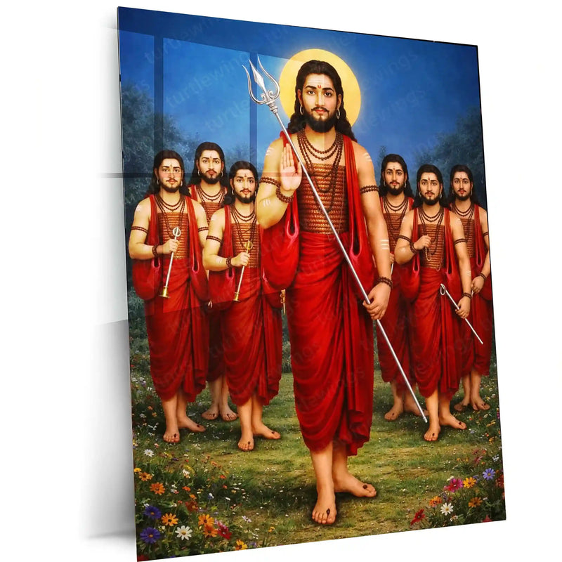 Spiritual Metal Poster | Shri Navnath Darshan | Divine Guru Spiritual Wall Art | Nath Sampradaya Metal Poster - TURTLEWINGS 