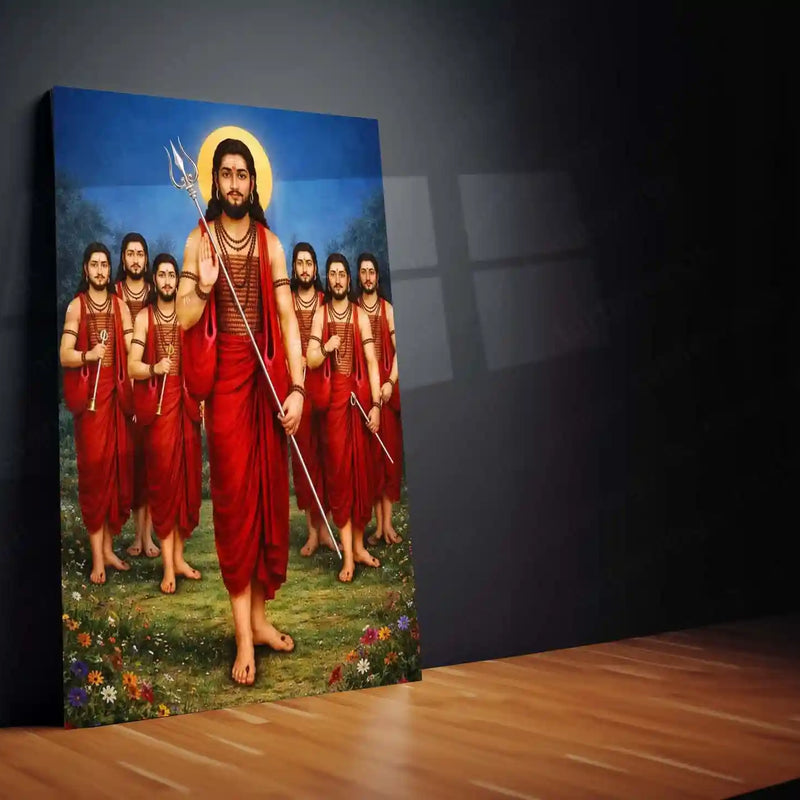 Spiritual Metal Poster | Shri Navnath Darshan | Divine Guru Spiritual Wall Art | Nath Sampradaya Metal Poster - TURTLEWINGS 