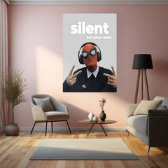 Quote Metal Poster | Spider-Man – Silent but Never Weak Metal Frame Quiet Strength, Inner Power & Modern Hero Mindset Quote Wall Art | Street-Style Superhero Metal Poster